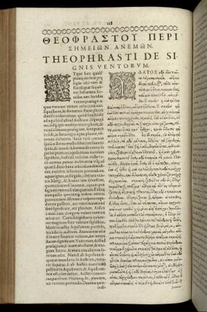 Theophrasti De Signis Ventorum.
