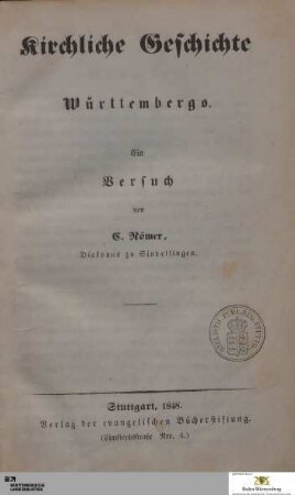 Kirchliche Geschichte Württembergs