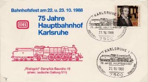 Postkartensammlung Weis mit Ansichten Karlsruhes. Hauptbahnhof