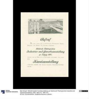 Teilnahmaufruf. Kunstausstellung zur Sächsisch-Thüringischen Industrie-und Gewebeausstellung 1897