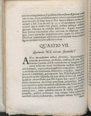 Quæstio VII. Quomodo Nix terram fœcundet?