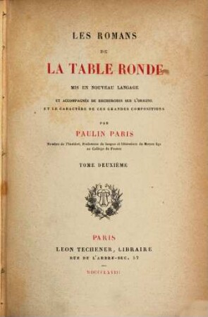 Les Romans de la Table Ronde, 2. Merlin