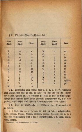 Lateinisches Elementarbuch für die erste Klasse der Lateinschule