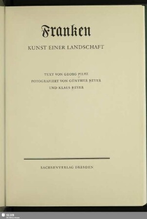 Franken : Kunst einer Landschaft