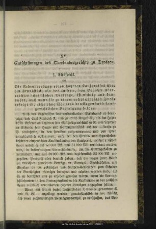 XV. Entscheidungen des Oberlandesgerichts zu Dresden