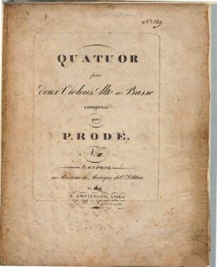 Quatuor pour deux violons, alto et basse : no. III