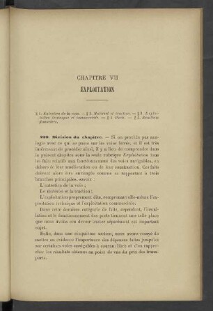 Chapitre VII Exploitation