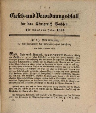 Gesetz- und Verordnungsblatt für das Königreich Sachsen. 1837