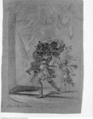 Concorso Accademico 1707, Prima Classe: Pius Aeneas - Äneas flüchtet mit Anchises und Ascanius aus Troja (prova ex tempore)