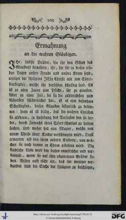 Ermahnung an die wahren Gläubigen.