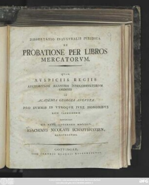 Dissertatio Inavgvralis Ivridica De Probatione Per Libros Mercatorvm