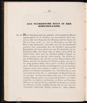 Das Tucher'sche Haus In Der Hirschelgasse. [Taf. 68]