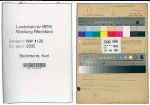Entnazifizierung Karl Beckmann , geb. 18.04.1898 (Polizist)