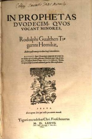 In Prophetas duodecim, quos vocant minores, homiliae