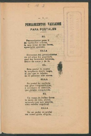 Pensamientos variados para postales