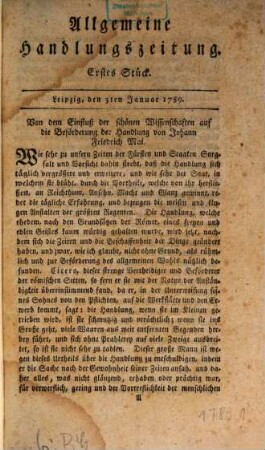 Allgemeine Handlungszeitung : aufs Jahr... 1789,1. Jan. - Juni