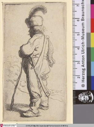 [Ein Pole mit einem Gehstock; Polander Leaning on a Stick; Polonois portant sabre et bâton]