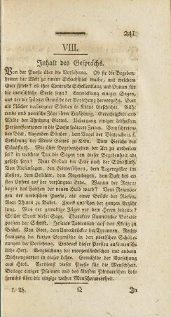 Inhalt des Gesprächs.