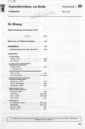 Nr. 98, 23. November 1978