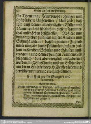 [Gebet] Zur Zeit grosses Hungers und Theurung