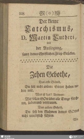 Der kleine Catechismus, D. Martin Lutheri, mit der Auslegung, samt denen Christlichen Frag-Stücken - Ten maly Catechismus, D. Mertina Luthera swukladowanjom, a stymi kscheszianskimi Praschenjami
