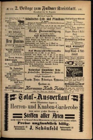 Dritte Ausgabe vom Samstag, den 21. Dezember 1901.