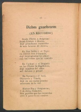 Dichos gauchescos : (En recuerdo)