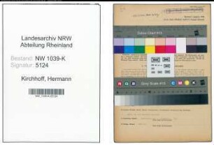 Entnazifizierung Hermann Kirchhoff , geb. 28.10.1886 (Baufuehrer)