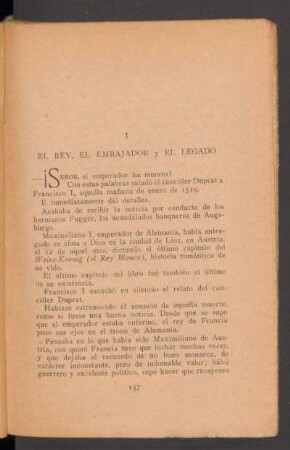 I - El rey, le embajador y el legado