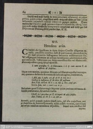 XVI. Hereditas avita