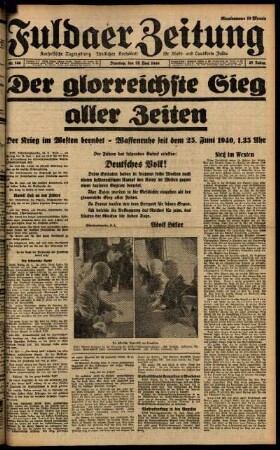 Ausgabe vom Dienstag, den 25. Juni 1940.