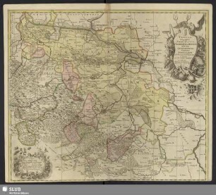 Tabula Geographica Principatus Halberstadiensis Abbatiae Quedlingburg, Comitatus Wernigerod, ad statum novissimum revocata