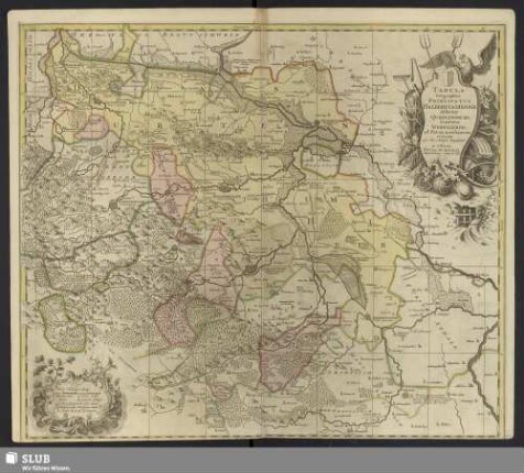 Tabula Geographica Principatus Halberstadiensis Abbatiae Quedlingburg, Comitatus Wernigerod, ad statum novissimum revocata