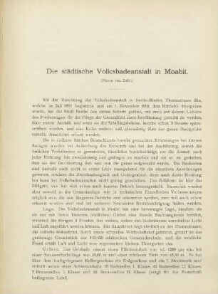 Die städtische Volksbadeanstalt in Moabit
