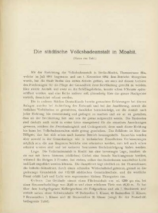 Die städtische Volksbadeanstalt in Moabit