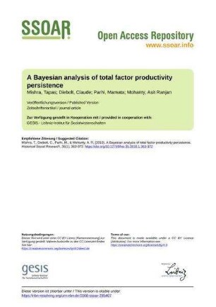 A Bayesian analysis of total factor productivity persistence