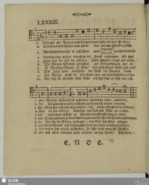 LXXXIII. Hört auf mit Trauren und Klagen