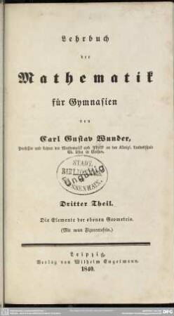 3: Die Elemente der ebenen Geometrie