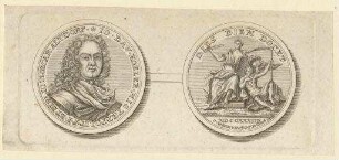 Medaille auf Johann David Köhler, Prof. und Bibliothekar in Altdorf