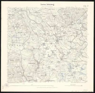 Äquidistantenkarte 156 : Section Schönberg, 1909 : Section Schönberg. - 1:25000. - Leipzig: Giesecke & Devrient, 1909. - 1 Kt.