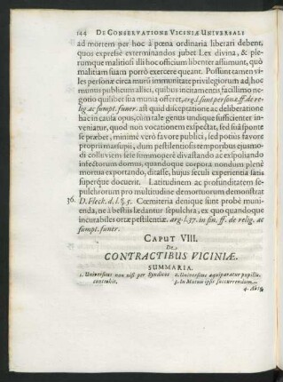 Caput VIII. De Contractibus Viciniae.