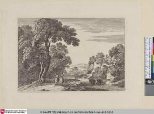 [Landschaft mit kleinem Wasserfall; Rapids]