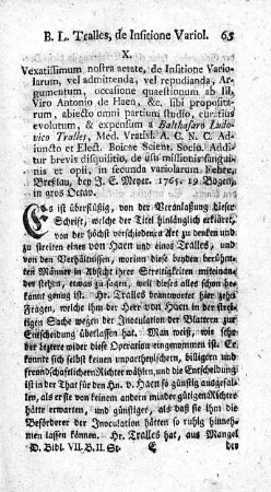 De Institutione Variolarum.