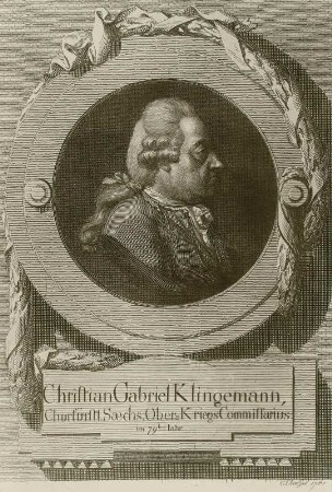 Bildnis des sächs. Oberkriegskommissars Christian Gabriel Klingemann im Profil