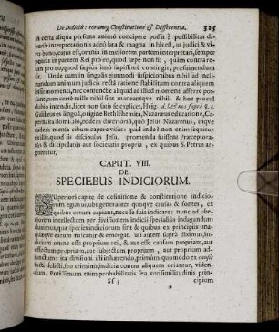 Caput VIII. De Speciebus Indiciorum.