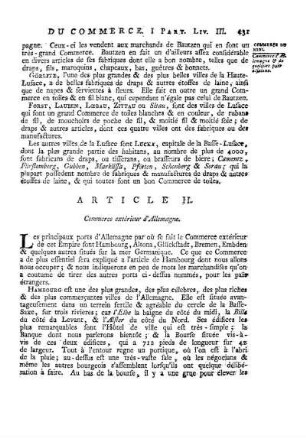 Article II. Commerce extérieur d'Allemagne