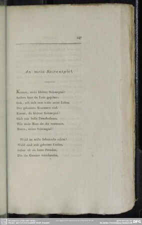 An mein Saitenspiel
