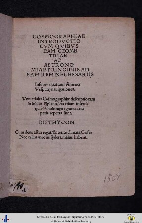 Cosmographiae Introdvctio Cvm Qvisbvsdam Geometriae Ac Astronomiae Principiis Ad Eam Rem Necessariis