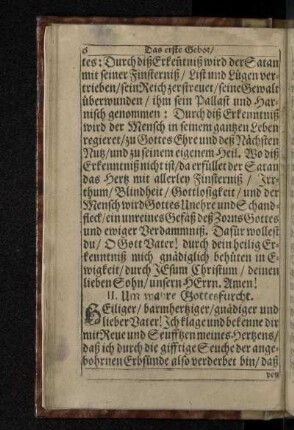 II. Um wahre Gottesfurcht.