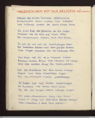 Wiedersehen mit der Seligen (Fegefeuer XXX, 1 - 145) : [SW X/XI: H28, SW X/XI: h2]; [SW X/XI, S. 91-96/185-186] / Geschrieben von Friedrich Gundolf. Korrigiert von Stefan George und Ernst Gundolf